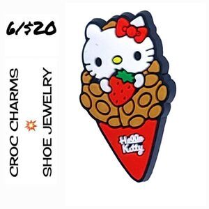 6/$20 Hello Kitty 😺 Bogg Bag Charm 👜 Croc Shoe Jewelry Jibbitz Strawberry 🍓